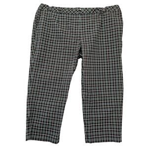 Liz Golf Audra Black Plaid Pants Stretch Classic Activewear Women's Plus Size 24